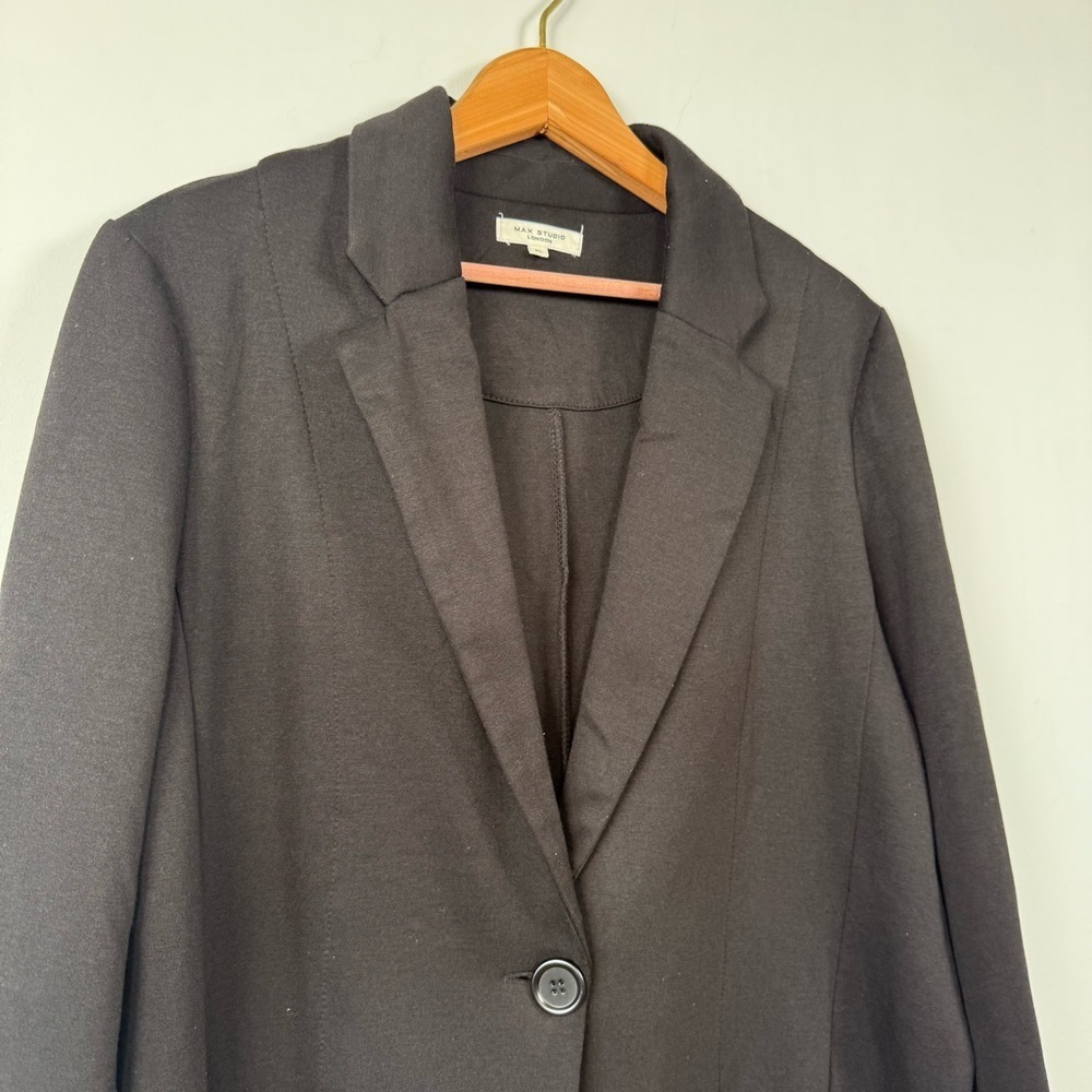 Max Studio Soft Black Oversized Blazer, Size XL - Picture 2 of 7